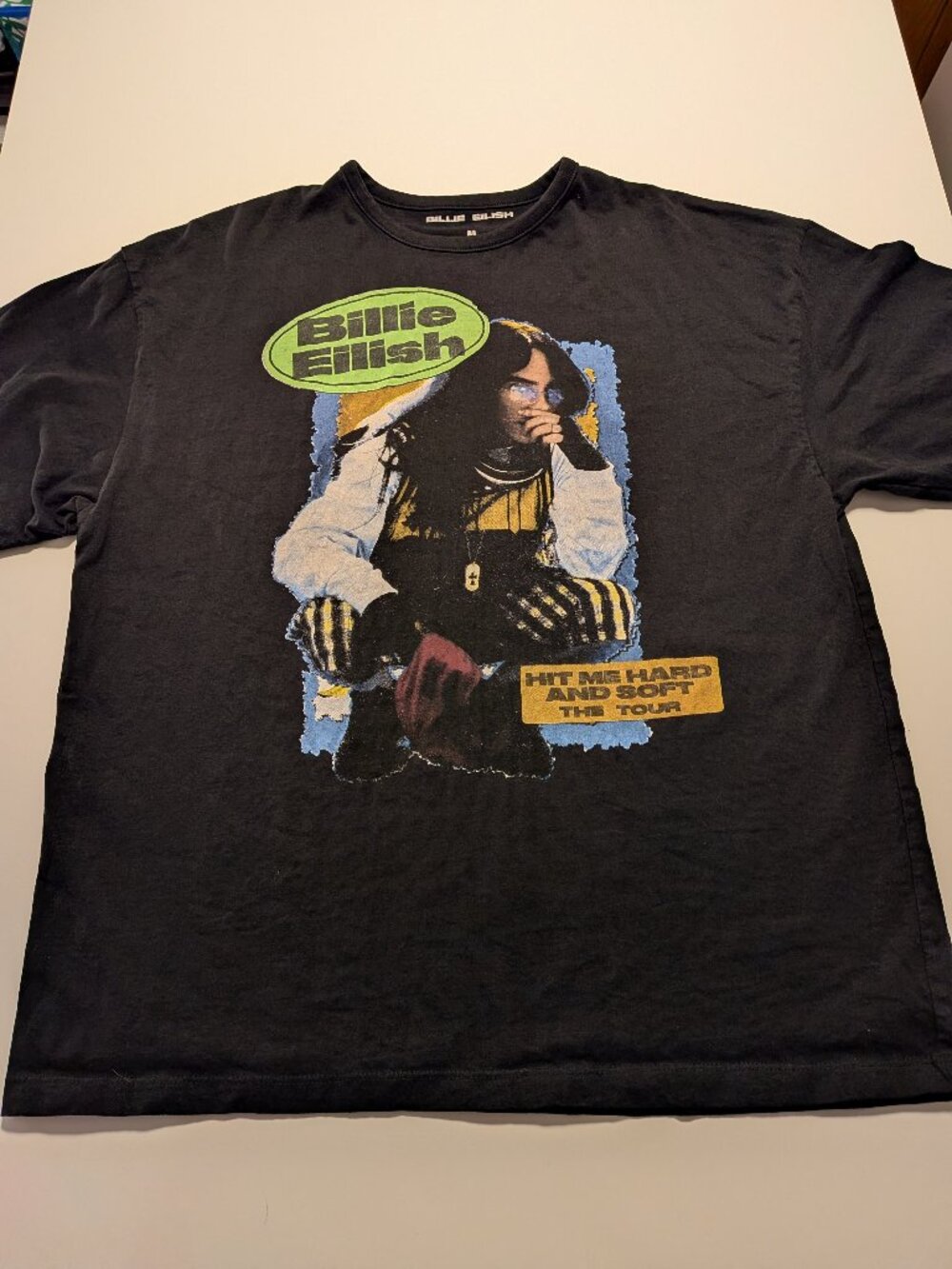 Billie Eilish Women’s M Hit Me Hard Soft Tour Tee Black Graphic Short Sleeve